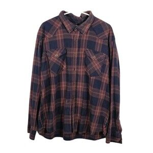 Wrangler Men's XXL Plaid Long Sleeve Button Up Shirt * Flawed*